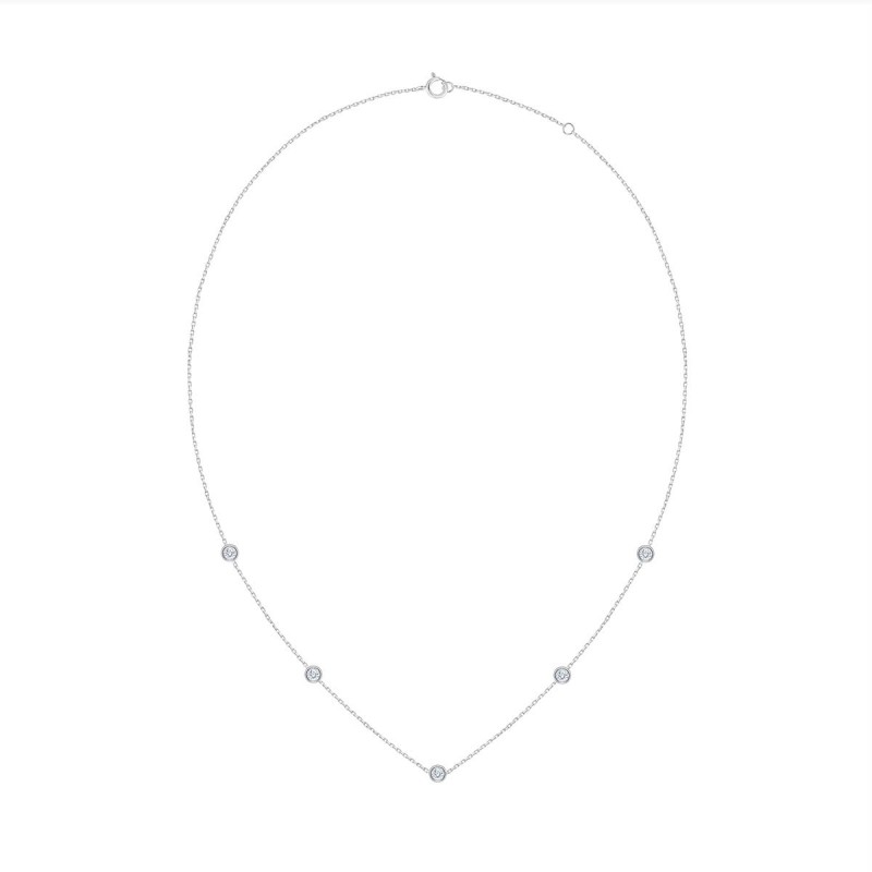 18-carat gold Eïko bezel-set diamond necklace