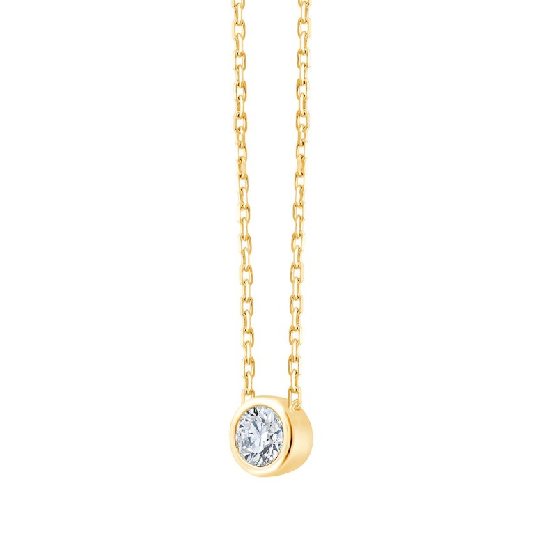 18-carat gold Eïko bezel-set diamond necklace