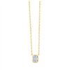 Collier Solitaire Eïko serti clos diamant et émeraude en or 18 carats