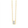 Collier Solitaire Eïko serti clos diamant et émeraude en or 18 carats