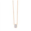 Collier Solitaire Eïko serti clos diamant et émeraude en or 18 carats