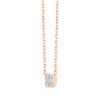 Collier Solitaire Eïko serti clos diamant et émeraude en or 18 carats