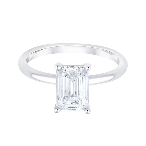 Solitaire Eïko diamant et émeraude en or 18 carats