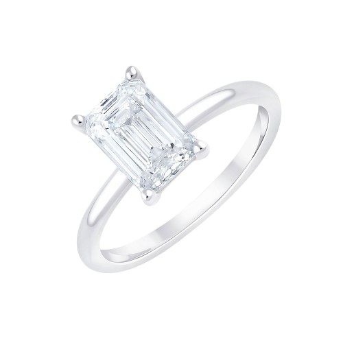 Solitaire Eïko diamant et émeraude en or 18 carats