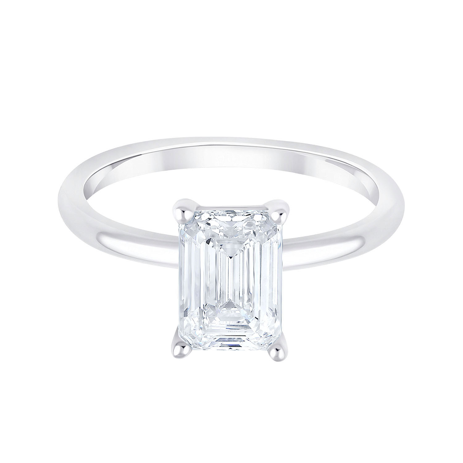 Eïko Diamond and Emerald Solitaire in 18-Carat Gold