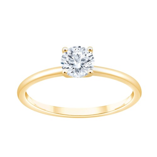 Solitaire Eïko serti clos diamant en or 18 carats