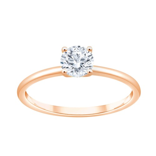 Solitaire Eïko serti clos diamant en or 18 carats