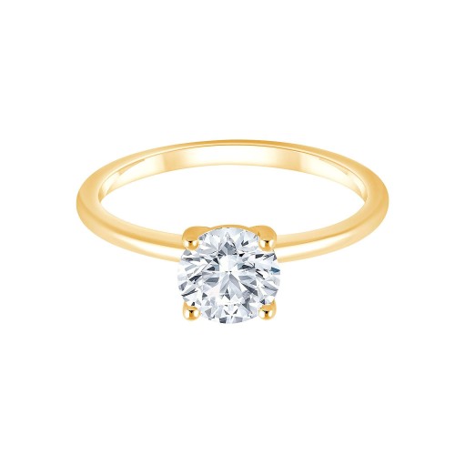 Solitaire Eïko serti clos diamant en or 18 carats