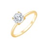 Solitaire Eïko serti clos diamant en or 18 carats