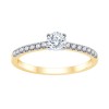 Solitaire accompagné Eïko serti clos diamant en or 18 carats