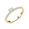 Solitaire accompagné Eïko serti clos diamant en or 18 carats