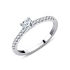 Solitaire accompagné Eïko serti clos diamant en or 18 carats