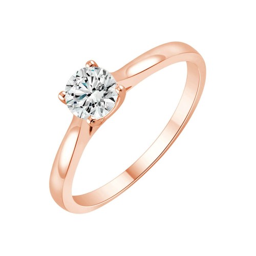 Solitaire Eïko serti clos diamant en or 18 carats