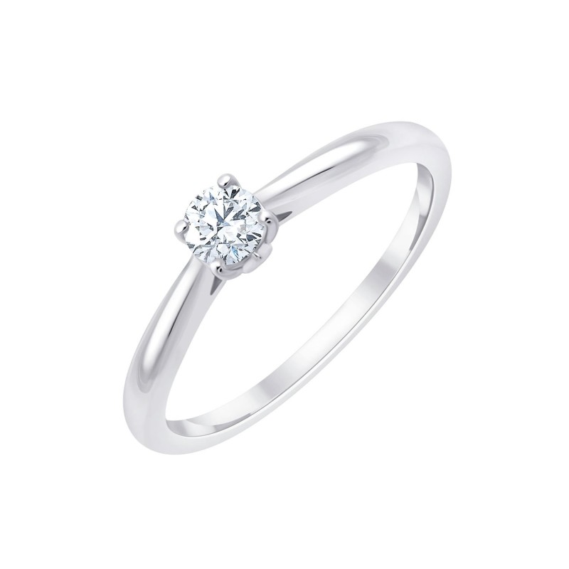 Solitaire Eïko serti clos diamant en or 18 carats