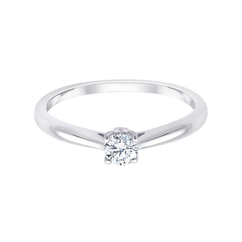 Solitaire Eïko serti clos diamant en or 18 carats