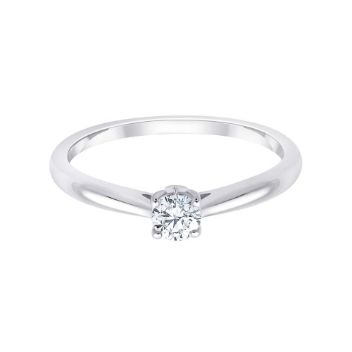 Solitaire Eïko serti clos diamant en or 18 carats