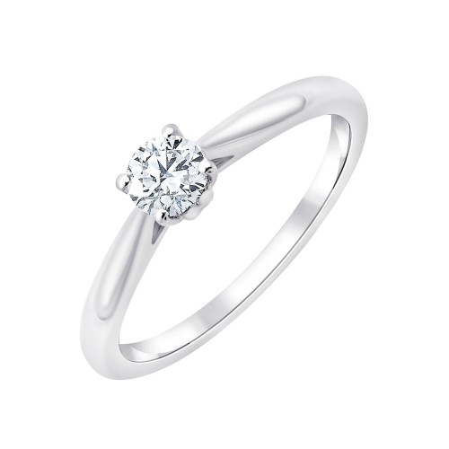 Solitaire Eïko serti clos diamant en or 18 carats