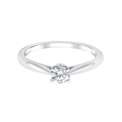 Solitaire Eïko serti clos diamant en or 18 carats