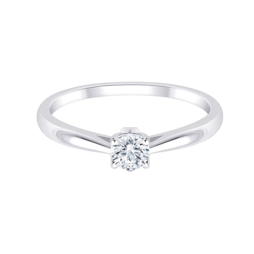 Solitaire Eïko serti clos diamant en or 18 carats