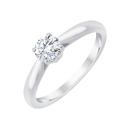 Solitaire Eïko serti clos diamant en or 18 carats