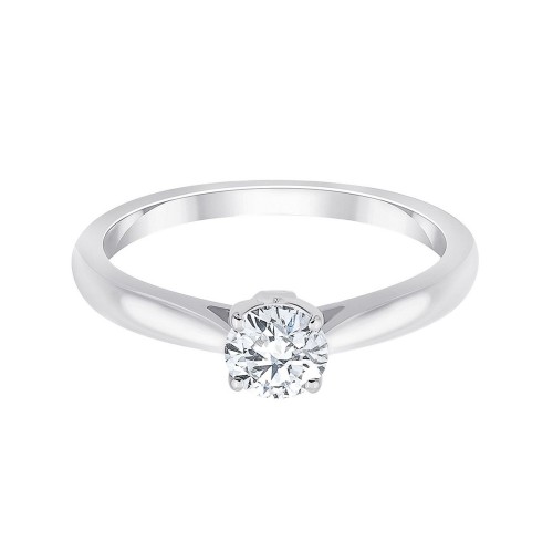 Solitaire Eïko serti clos diamant en or 18 carats