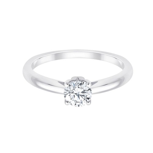 Solitaire Eïko serti clos diamant en or 18 carats