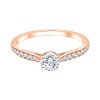Solitaire accompagné Eïko serti clos diamant en or 18 carats