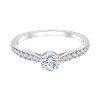 Solitaire accompagné Eïko serti clos diamant en or 18 carats