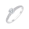 Solitaire accompagné Eïko serti clos diamant en or 18 carats