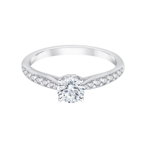 Solitaire accompagné Eïko diamant en or 18 carats