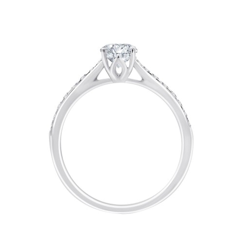 Solitaire accompagné Eïko diamant en or 18 carats