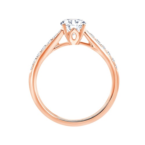 Solitaire accompagné Eïko diamant en or 18 carats