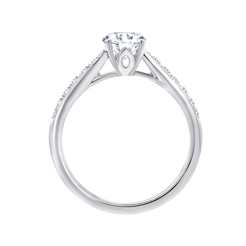 Solitaire accompagné Eïko diamant en or 18 carats