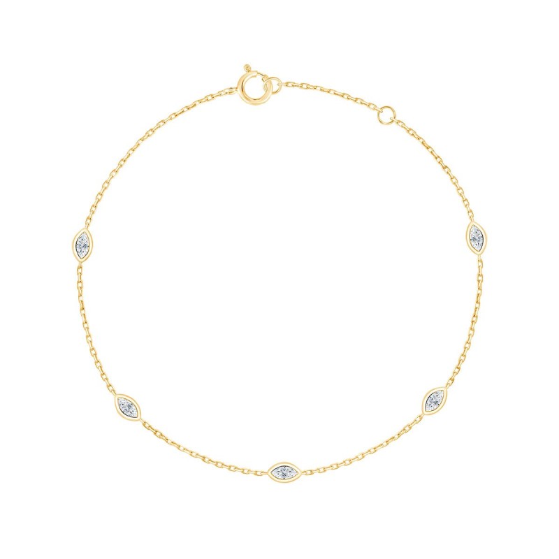 Bracelet Eïko serti clos diamant en or 9 carats