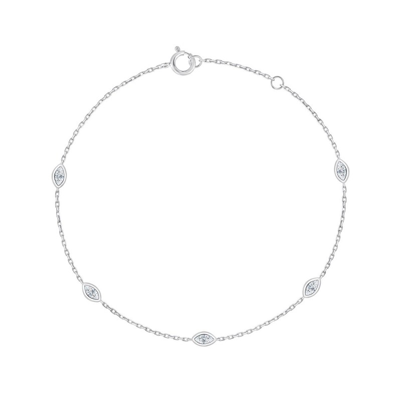 Bracelet Eïko serti clos diamant en or 9 carats