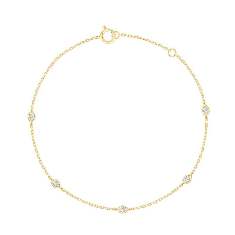 Bracelet Eïko serti clos diamant en or 9 carats