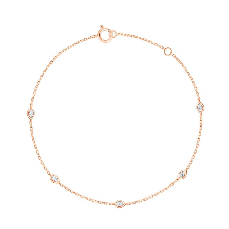 Bracelet Eïko serti clos diamant en or 9 carats
