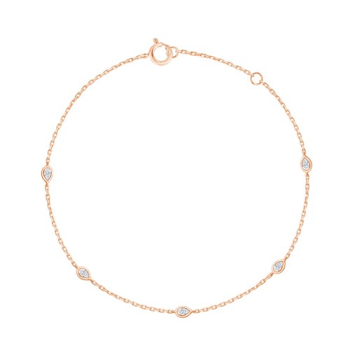 Bracelet Eïko serti clos diamant en or 9 carats