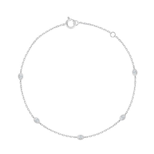 Bracelet Eïko serti clos diamant en or 9 carats