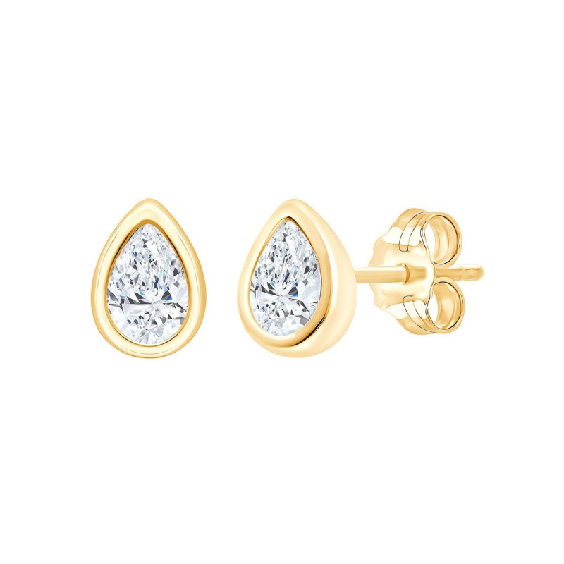 Boucles d'oreilles Eïko toi et moi diamant en or 9 carats