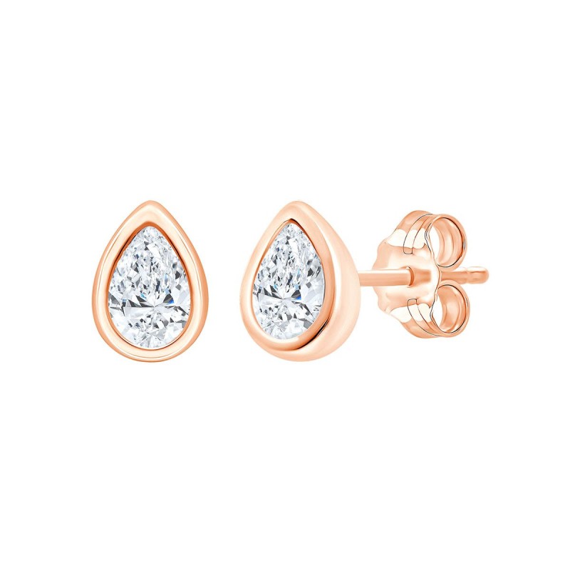 Boucles d'oreilles Eïko toi et moi diamant en or 9 carats