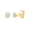 Boucles d'oreilles Eïko serti clos diamant en or 9 carats