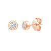 Boucles d'oreilles Eïko serti clos diamant en or 9 carats