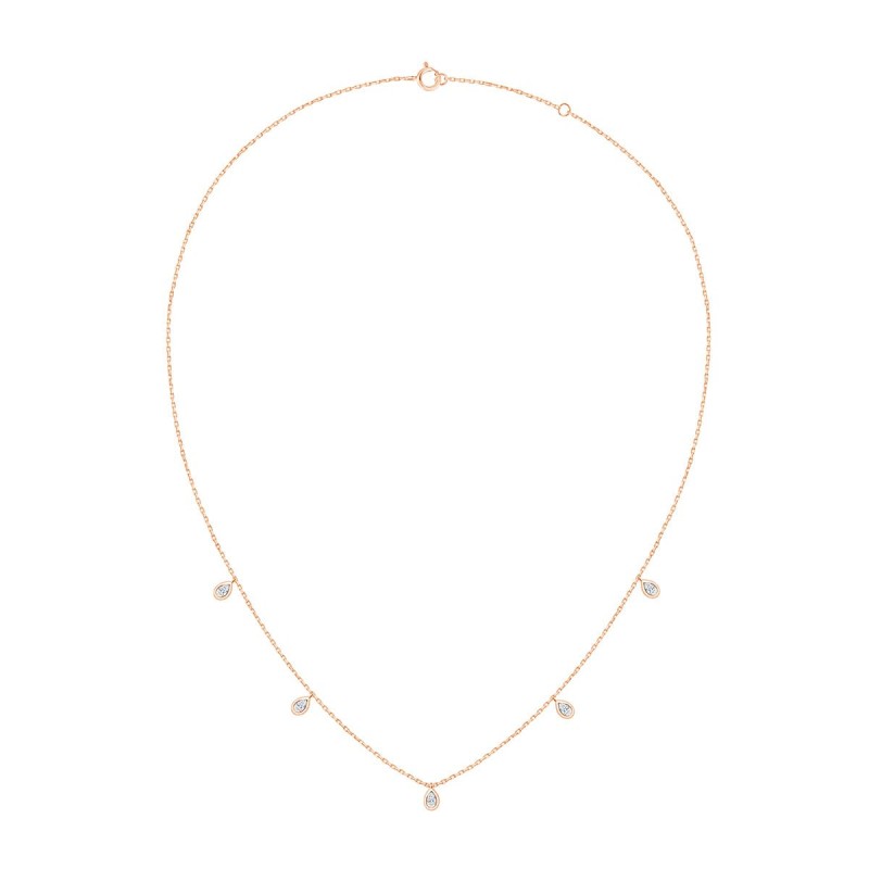 Collier Eïko serti clos diamant en or 9 carats