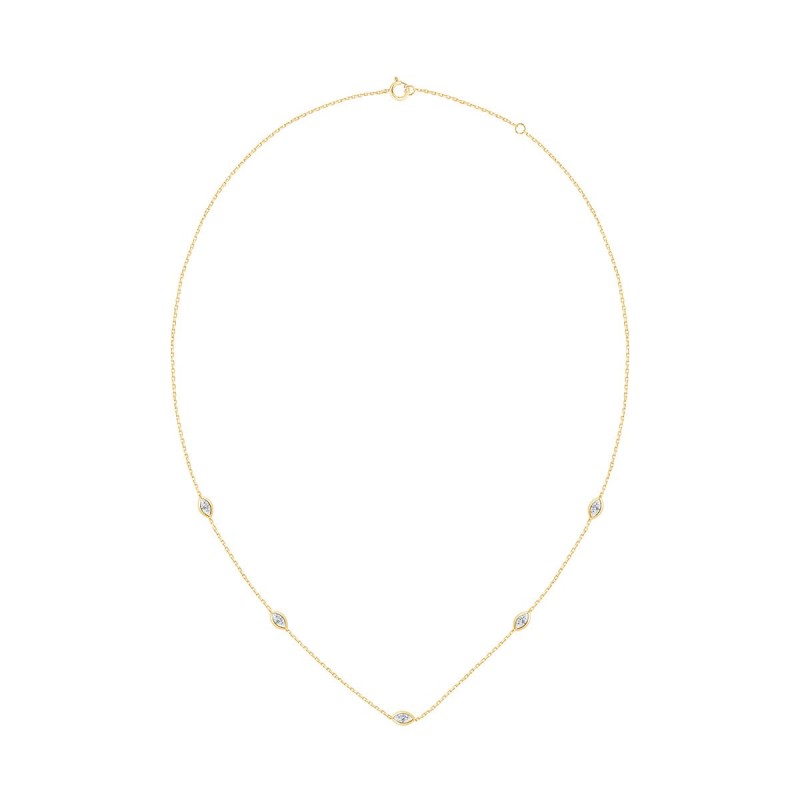 Collier Eïko serti clos diamant en or 9 carats