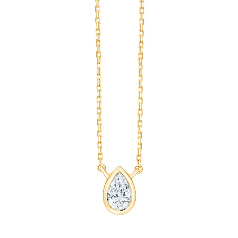 Collier Eïko serti clos diamant en or 9 carats