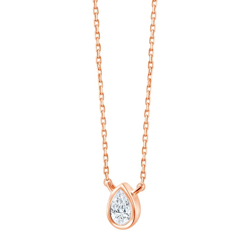Collier Eïko serti clos diamant en or 9 carats
