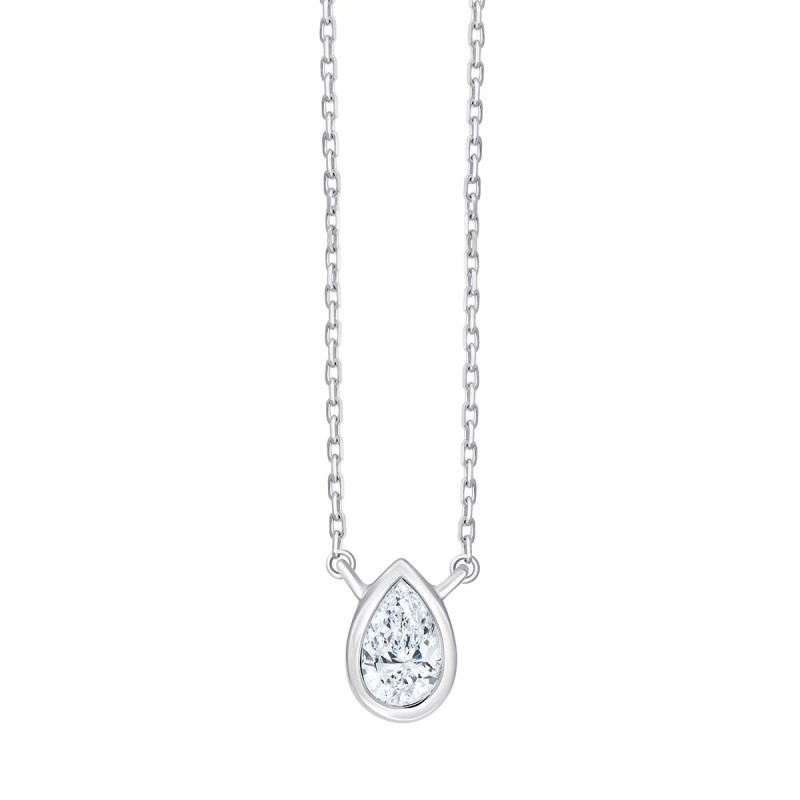 Collier Eïko serti clos diamant en or 9 carats