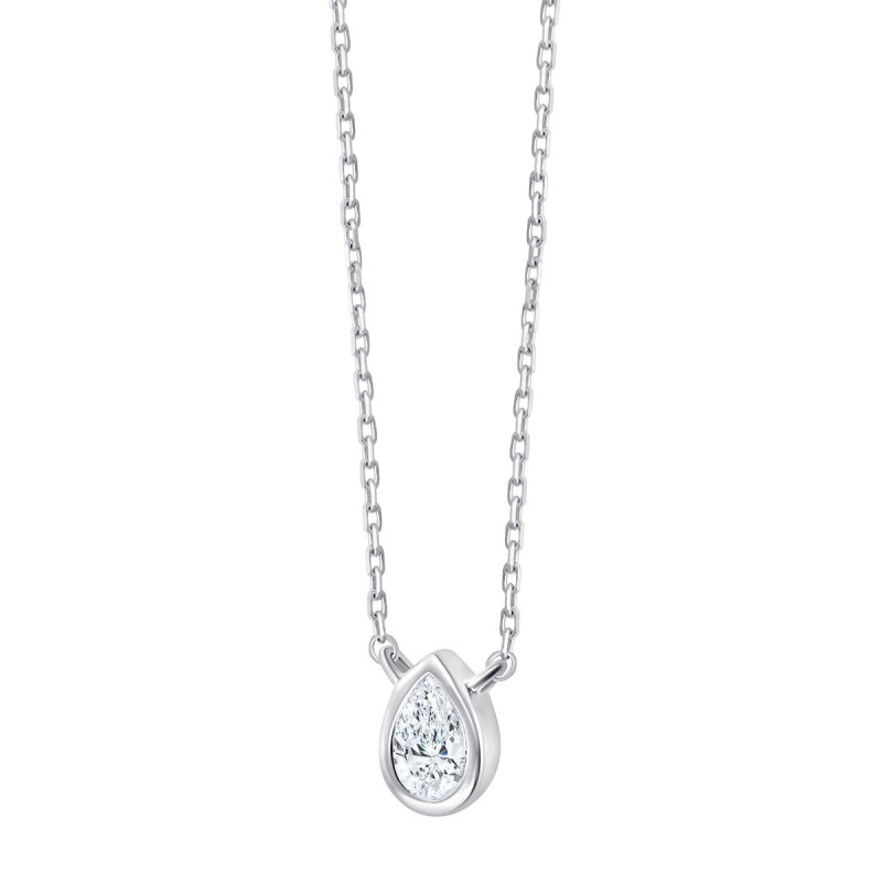 Collier Eïko serti clos diamant en or 9 carats
