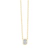 Collier Solitaire Eïko serti clos diamant et émeraude en or 9 carats
